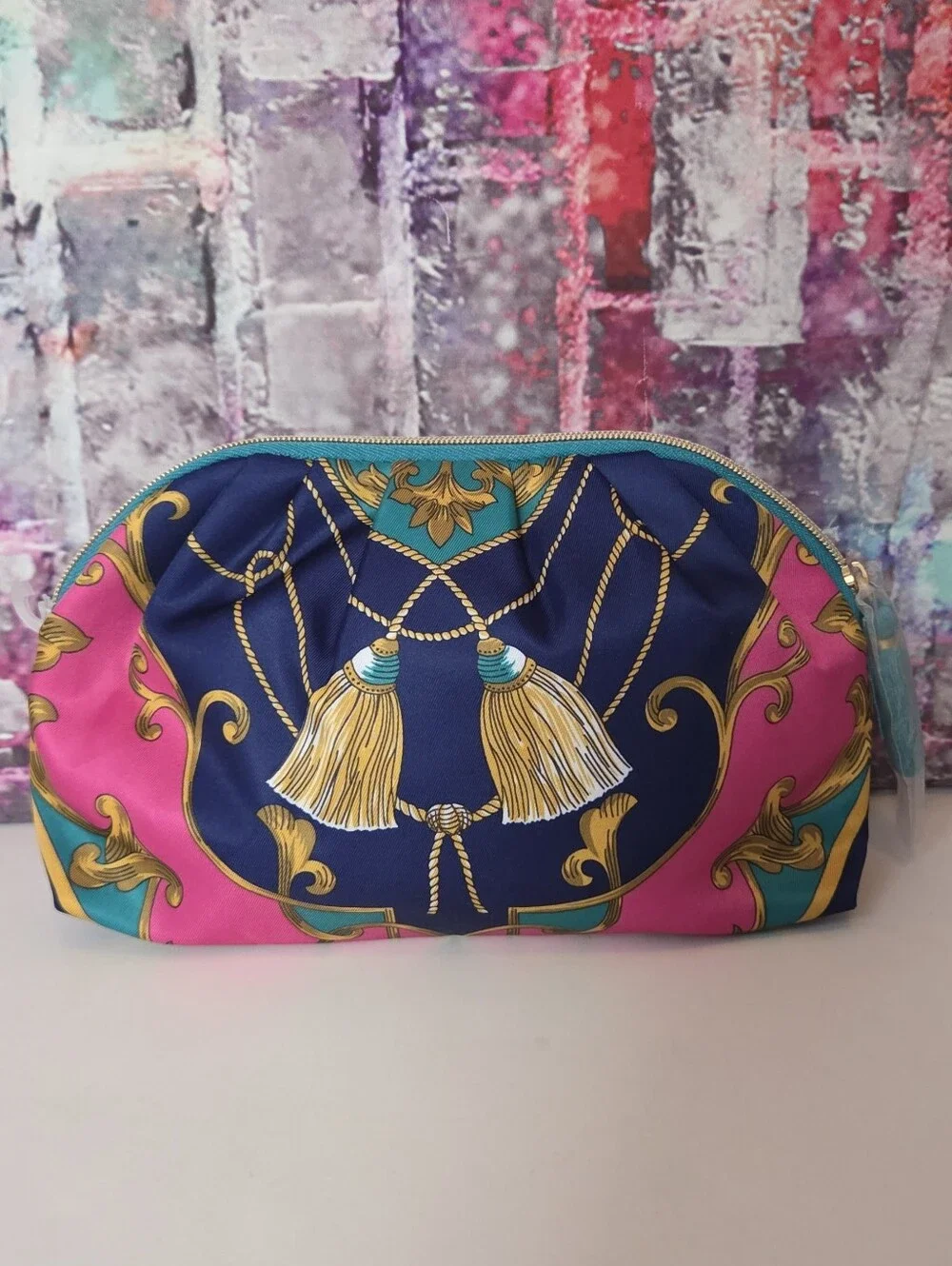 Estee Lauder Tassel Print Cosmetic Pouch NWT